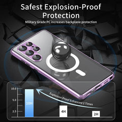 HD Full Cover Magsafe Magnetic Metal Tempered Glass Phone Case, For Samsung Galaxy S22 5G, For Samsung Galaxy S21 5G, For Samsung Galaxy S21+ 5G, For Samsung Galaxy S21 Ultra 5G