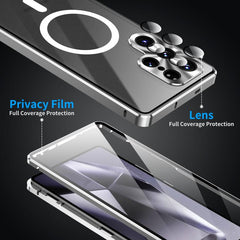 HD Full Cover Magsafe Magnetic Metal Tempered Glass Phone Case
