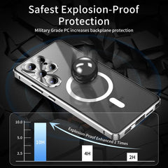 HD Full Cover Magsafe Magnetic Metal Tempered Glass Phone Case