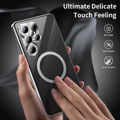 HD Full Cover Magsafe Magnetic Metal Tempered Glass Phone Case