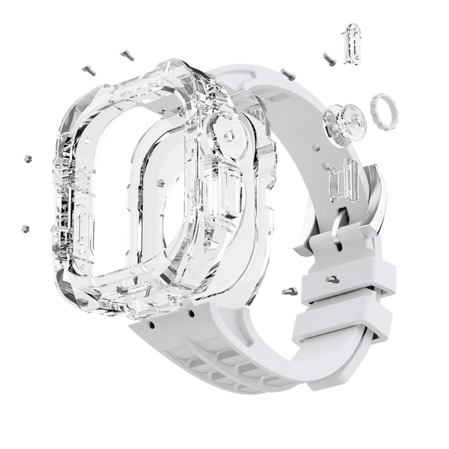 Fluorine Rubber Clear Armor Case Watch Band, For Apple Watch Ultra 3 / 2 / 1 49mm