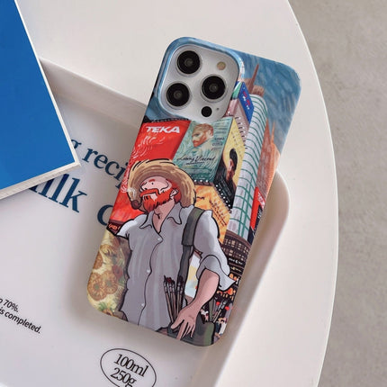 Oil Painting Glossy PC Phone Case, For iPhone 14, For iPhone 14 Plus, For iPhone 14 Pro, For iPhone 14 Pro Max, For iPhone 13, For iPhone 13 Pro