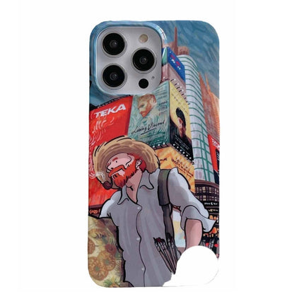 Oil Painting Glossy PC Phone Case, For iPhone 14, For iPhone 14 Plus, For iPhone 14 Pro, For iPhone 14 Pro Max, For iPhone 13, For iPhone 13 Pro