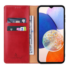 Fierre Shann PU Genuine Leather Texture Leather Phone Case, For Samsung Galaxy A14 5G, For Samsung Galaxy A23, For Samsung Galaxy A34 5G