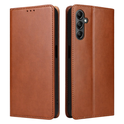 Fierre Shann PU Genuine Leather Texture Leather Phone Case, For Samsung Galaxy A14 5G, For Samsung Galaxy A23, For Samsung Galaxy A34 5G