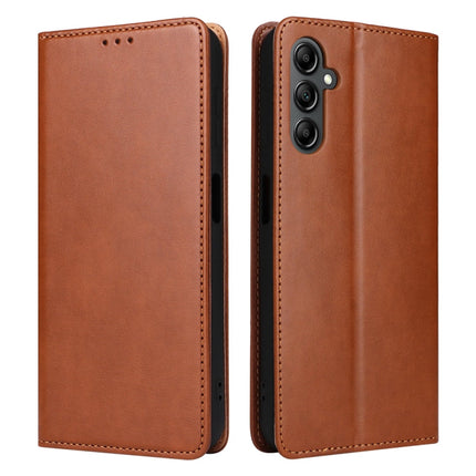 Fierre Shann PU Genuine Leather Texture Leather Phone Case, For Samsung Galaxy A14 5G, For Samsung Galaxy A23, For Samsung Galaxy A34 5G
