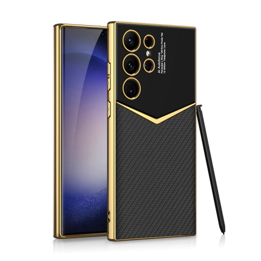 GKK Plating Soft TPU + Leather Full Coverage Phone Case without Pen, For Samsung Galaxy S23 Ultra 5G