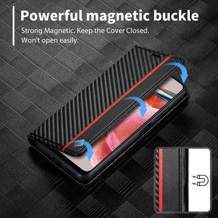 LC.IMEEKE Carbon Fiber Leather Phone Case, For Xiaomi Redmi Note 12 4G Global