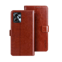 idewei Crazy Horse Texture Leather Phone Case with Holder, For T-Mobile REVVL 6 5G, For Motorola Moto G23/G13, For Motorola Moto G73