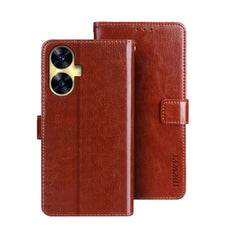 idewei Crazy Horse Texture Leather Phone Case with Holder, For OPPO A78 5G Global/A58x/A58 5G, For Realme C55 4G, For Realme GT3 5G Global/GT Neo 5 5G