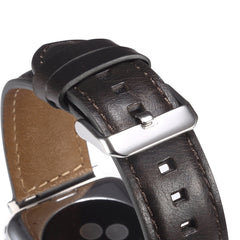 Oil Wax Genuine Leather Watch Band, For Apple Watch Ultra 49mm / Series 8&7 45mm / SE 2&6&SE&5&4 44mm / 3&2&1 42mm, For Apple Watch Series 8&7 41mm / SE 2&6&SE&5&4 40mm / 3&2&1 38mm