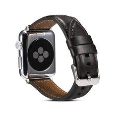 Oil Wax Genuine Leather Watch Band, For Apple Watch Ultra 49mm / Series 8&7 45mm / SE 2&6&SE&5&4 44mm / 3&2&1 42mm, For Apple Watch Series 8&7 41mm / SE 2&6&SE&5&4 40mm / 3&2&1 38mm