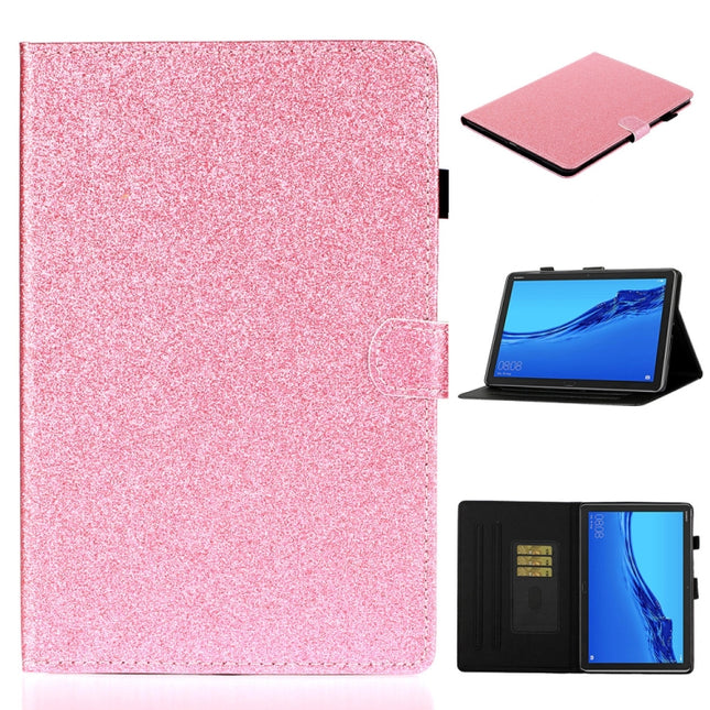 Glossy Glitter Powder Horizontal Flip Leather Case with Holder & Card Slot & Sleep / Wake-up Function, For Huawei MediaPad M5 lite, For Lenovo Tab M10 Plus TB-X606F, For Lenovo Tab M10 TB-X605F / X505