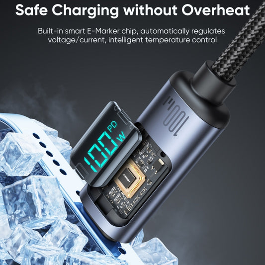 JOYROOM S-CC100A16 100W USB-C / Type-C to USB-C / Type-C Digital Display Fast Charging Data Cable