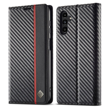 LC.IMEEKE Carbon Fiber PU + TPU Horizontal Flip Leather Phone Case, For Samsung Galaxy A24 4G