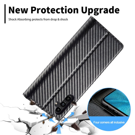 LC.IMEEKE Carbon Fiber PU + TPU Horizontal Flip Leather Phone Case, For Samsung Galaxy A24 4G