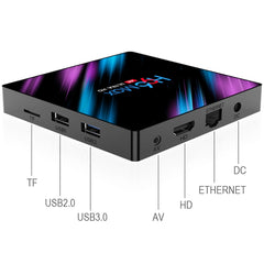 H96 Max-3318 4K Ultra HD Android TV Box with Remote Controller, Android 10.0, RK3318 Quad-Core 64bit Cortex-A53, 4GB+64GB, Support TF Card / USBx2 / AV / Ethernet, AU Plug, EU Plug, UK Plug, US Plug