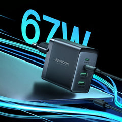 JOYROOM TCG02 Gallium Nitride 67W Dual USB+Dual USB-C/Type-C Multi-Port Charger Set, EU Plug