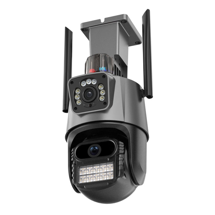 QX81 Humanoid Recognition AI Alarm WIFI Spherical Dual 2MP IP Camera, Plug:EU Plug