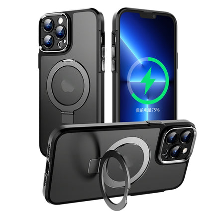 MagSafe Magnetic Metal Holder Phone Case, For iPhone 14, For iPhone 14 Plus, For iPhone 14 Pro, For iPhone 13 Pro Max