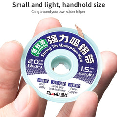 QianLi 1.5M x 2.0mm Low-residue Anti-static Pure Copper Strong Tin Absorption Wire, 1pcs, 5pcs