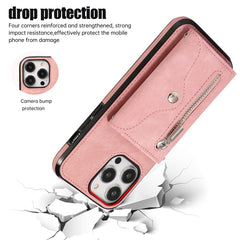 Zipper RFID Card Slot Phone Case with Short Lanyard, For iPhone 14, For iPhone 14 Plus, For iPhone 14 Pro, For iPhone 14 Pro Max, For iPhone 13 mini