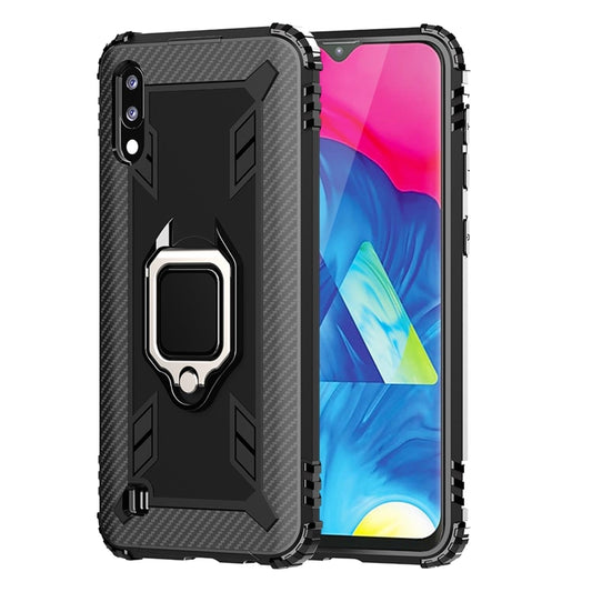 Carbon Fiber Protective Case with 360 Degree Rotating Ring Holder, For Samsung Galaxy A10 / M10, For Xiaomi Mi 10 / 10 Pro