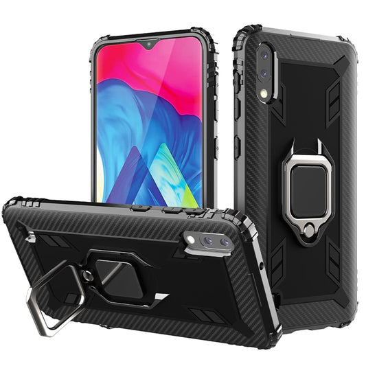 Carbon Fiber Protective Case with 360 Degree Rotating Ring Holder, For Samsung Galaxy A10 / M10, For Xiaomi Mi 10 / 10 Pro