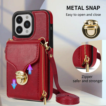 Zipper Hardware Card Wallet Phone Case, For iPhone 14 Pro Max, For iPhone 14 Pro, For iPhone 14 Plus, For iPhone 14 / 13