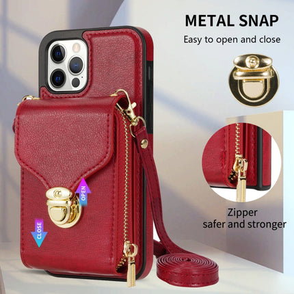 Zipper Hardware Card Wallet Phone Case, For iPhone 11 Pro Max, For iPhone 11 Pro, For iPhone 11, For iPhone 13 mini