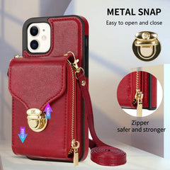 Zipper Hardware Card Wallet Phone Case, For iPhone 12 mini, For iPhone XS Max, For iPhone XS / X, For iPhone XR
