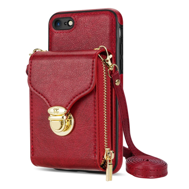 Zipper Hardware Card Wallet Phone Case, For iPhone SE 2022 / SE 2020 / 8 / 7, For iPhone 8 Plus / 7 Plus, For iPhone 6s Plus / 6 Plus, For iPhone 6s / 6