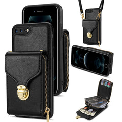 Zipper Hardware Card Wallet Phone Case, For iPhone SE 2022 / SE 2020 / 8 / 7, For iPhone 8 Plus / 7 Plus, For iPhone 6s Plus / 6 Plus, For iPhone 6s / 6
