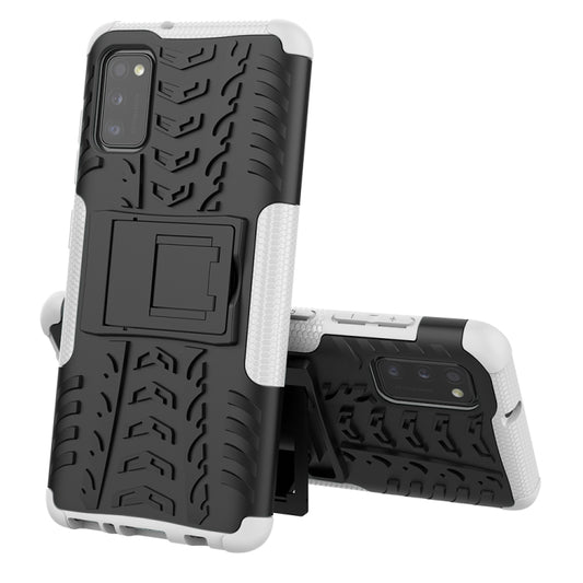 Tire Texture Shockproof TPU + PC Protective Case with Holder, For Samsung Galaxy A41 EU Version