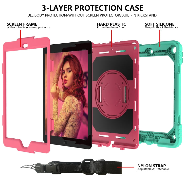 Shockproof  PC + Silicone Combination Case with Holder & Hand Strap & Shoulder strap, For iPad 10.2, For iPad Pro 11 (2020), For Samsung Galaxy Tab A 8.4 (2020)