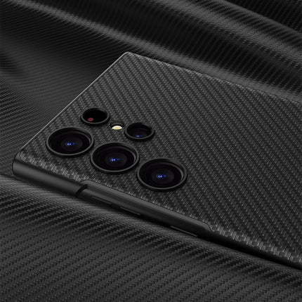 GKK Triumph Ultra-Thin Plain Leather Phone Case with Holder, For Samsung Galaxy S23 Ultra 5G