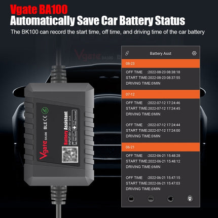 Vgate BA100 Car 12V Bluetooth 4.0 Battery Assistant Analyzer Tester, Vgate BA100