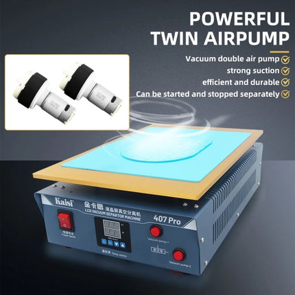 Kaisi 407 Pro 17 inch Dual Vacuum Pump LCD Screen Separator Machine, AU Plug, UK Plug, EU Plug