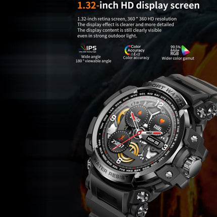 LC16 1.32 inch IP68 Waterproof Sports Outdoor Sport Smart Watch, Support Bluetooth Calling / Heart Rate Monitoring