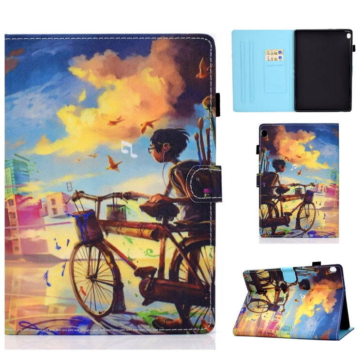 Colored Drawing Stitching Horizontal Flip Leather Case, with Holder & Card Slots & Sleep / Wake-up Function, For Lenovo Tab M10 HD TB-X505F, For Lenovo Tab M10 Plus TB-X606F