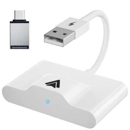 THT-020-3+ USB + USB-C / Type-C Wired to Wireless Carplay Adapter for Android Smartphone, THT-020-3+