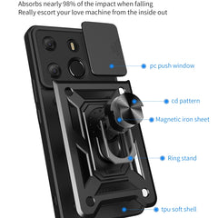 Sliding Camera Cover Design TPU+PC Protective Case, For Tecno Pop 7 Pro / Spark Go 2023