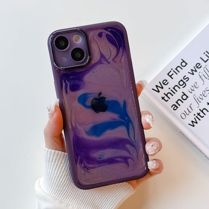 Oil Painting Electroplating TPU Phone Case, For iPhone 14, For iPhone 14 Pro, For iPhone 14 Plus, For iPhone 14 Pro Max, For iPhone 13