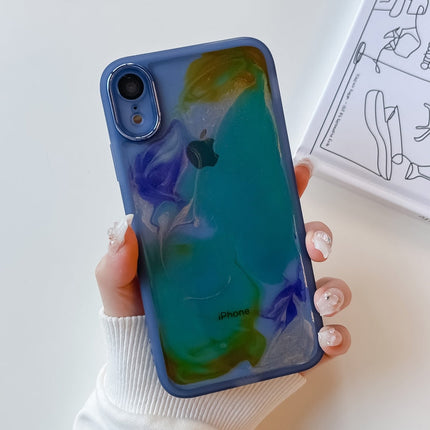 Oil Painting Electroplating TPU Phone Case, For iPhone 8 Plus / 7 Plus, For iPhone X / XS, For iPhone XS Max, For iPhone XR