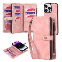 Zipper Wallet Magnetic Detachable Leather Phone Case, For iPhone 14, For iPhone 14 Pro, For iPhone 14 Plus, For iPhone 14 Pro Max, For iPhone 13, For iPhone 13 Pro, For iPhone 13 Pro Max, For iPhone 12 / 12 Pro, For iPhone 12 Pro Max, For iPhone 11