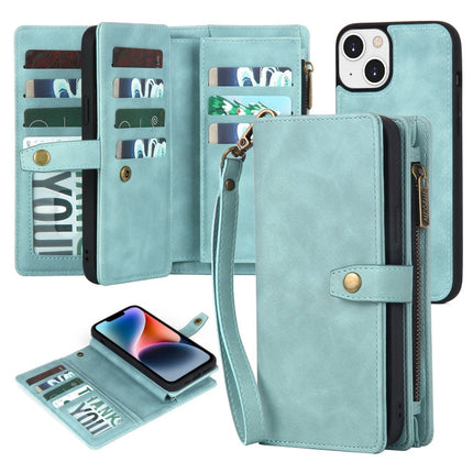 Zipper Wallet Magnetic Detachable Leather Phone Case, For iPhone 14, For iPhone 14 Pro, For iPhone 14 Plus, For iPhone 14 Pro Max, For iPhone 13, For iPhone 13 Pro, For iPhone 13 Pro Max, For iPhone 12 / 12 Pro