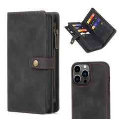 Zipper Wallet Magnetic Detachable Leather Phone Case, For iPhone 14, For iPhone 14 Pro, For iPhone 14 Plus, For iPhone 14 Pro Max, For iPhone 13, For iPhone 13 Pro, For iPhone 13 Pro Max, For iPhone 12 / 12 Pro, For iPhone 12 Pro Max, For iPhone 11