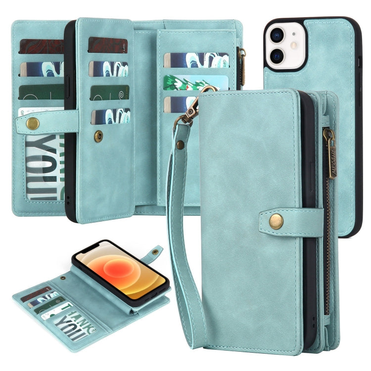 Zipper Wallet Magnetic Detachable Leather Phone Case, For iPhone 14, For iPhone 14 Pro, For iPhone 14 Plus, For iPhone 14 Pro Max, For iPhone 13, For iPhone 13 Pro, For iPhone 13 Pro Max, For iPhone 12 / 12 Pro, For iPhone 12 Pro Max, For iPhone 11