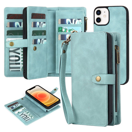 Zipper Wallet Magnetic Detachable Leather Phone Case, For iPhone 14, For iPhone 14 Pro, For iPhone 14 Plus, For iPhone 14 Pro Max, For iPhone 13, For iPhone 13 Pro, For iPhone 13 Pro Max, For iPhone 12 / 12 Pro