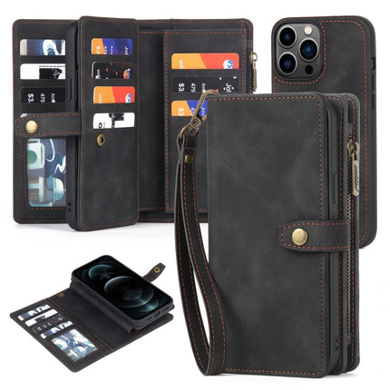 Zipper Wallet Magnetic Detachable Leather Phone Case, For iPhone 12 Pro Max, For iPhone 11, For iPhone 11 Pro, For iPhone 11 Pro Max, For iPhone X / XS, For iPhone XR, For iPhone XS Max, For iPhone 7 Plus / 8 Plus